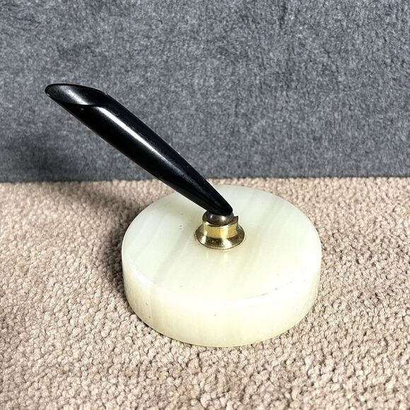 Vintage Parker Fountain Pen Base, Model 70-191 White Onyx Base and Socket - Picture 1 of 5